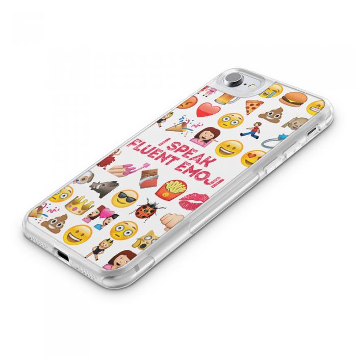 UTGATT5 - Fashion mobilskal till Apple iPhone 8 Plus - I speak fluent Emoji