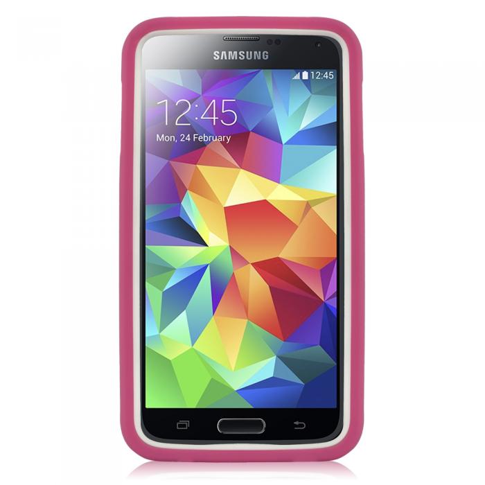 UTGATT4 - Naztech Vertex 3-Layer Skal till Samsung Galaxy S5 + Skrmskydd (Vit - Rosa)