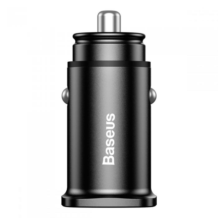 BASEUS - Baseus Mini Qc3.0 2-Port Usb Bil Laddare Svart
