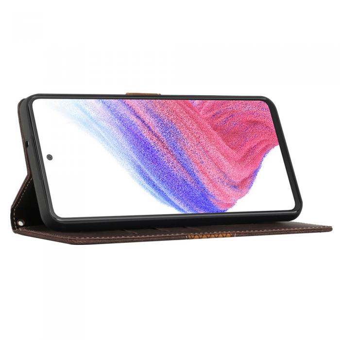A-One Brand - Splicing Design Samsung Galaxy A53 5G Plnboksfodral - Brun