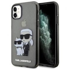 KARL LAGERFELD - Karl Lagerfeld iPhone 11 / XR Skal Gliter Karl&Choupette - Svart