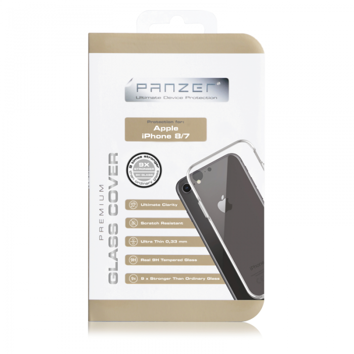 Panzer - Panzer - Hrdat Glas Skrmskydd Cover iPhone 8/7