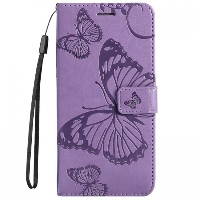 A-One Brand - Butterfly Imprinted Fodral Galaxy S22 - Lila