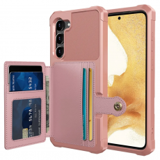 Taltech - Galaxy S23 Plus Mobilskal Korthållare Kickstand - Rosa