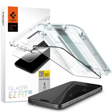 Spigen - Spigen iPhone 15 Härdat Glas Skärmskydd 'EZ' Fit - Svart
