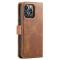 DG.MING - DG.MING iPhone 14 Pro Plnboksfodral Split Detachable Flip - Brun