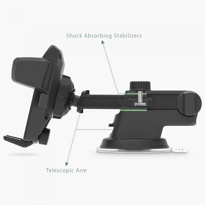 - Dash & Windshield Bilhllare Mount - Svart