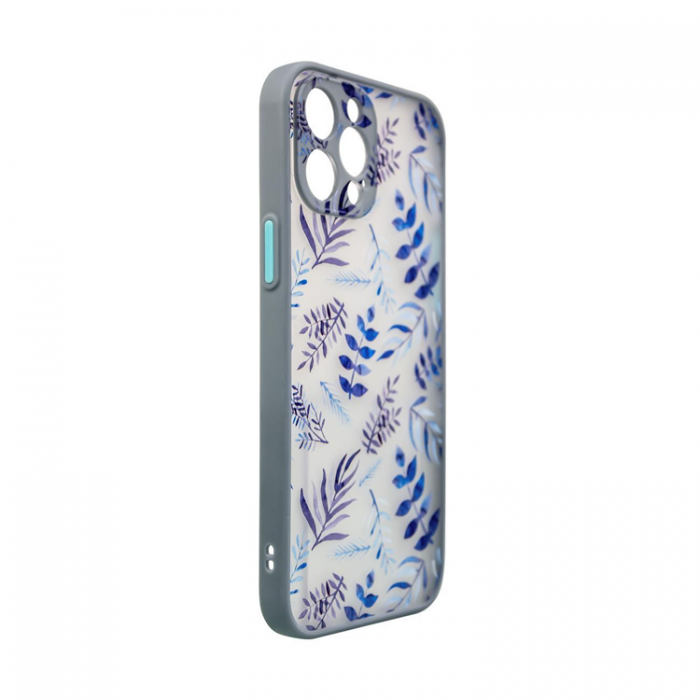 UTGATT1 - iPhone 12 Skal Design Floral - Mrkbl