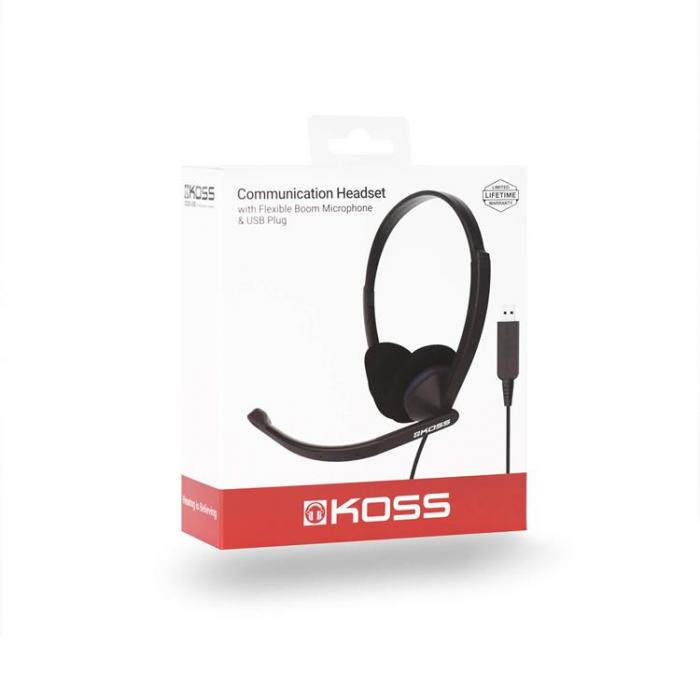 UTGATT1 - KOSS Headset CS200-USB On-Ear Mic - Svart