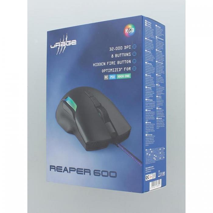 UTGATT1 - URAGE Mus Gaming Reaper 600 Optisk 32000dpi - Svart