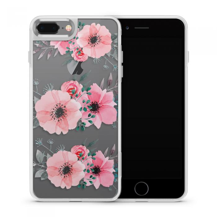 UTGATT5 - Fashion mobilskal till Apple iPhone 8 Plus - Rosa blommor