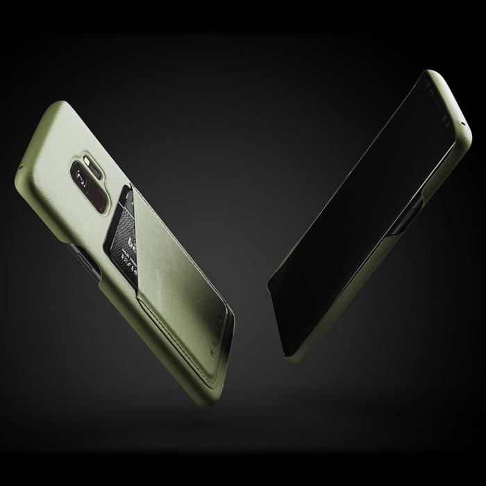 UTGATT4 - Mujjo lderfodral med kortficka till Samsung Galaxy S9 - Oliv