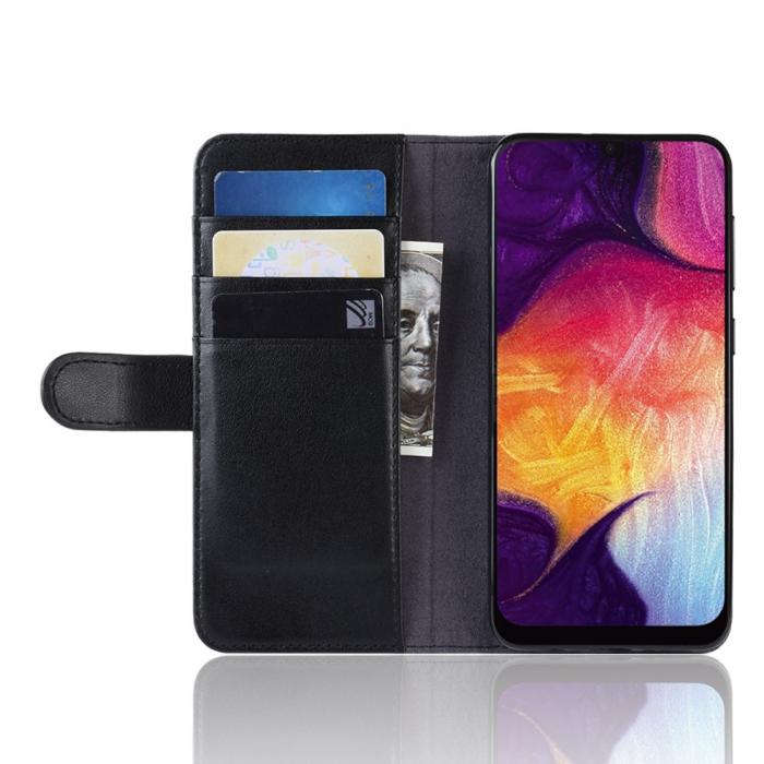 UTGATT4 - Genuine Split Plnboksfodral till Samsung Galaxy A50 - Svart