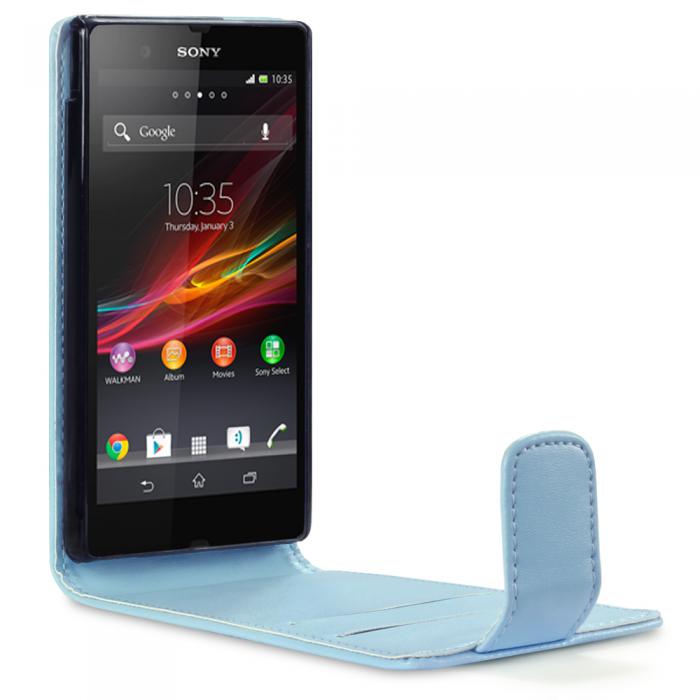 UTGATT4 - Flip Mobilvska till Sony Xperia Z med plats fr 2st kort (Ljus Bl)