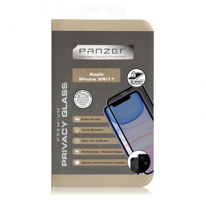 UTGATT1 - Panzer - Full-Fit Privacy Glass 2-way till iPhone XR/11