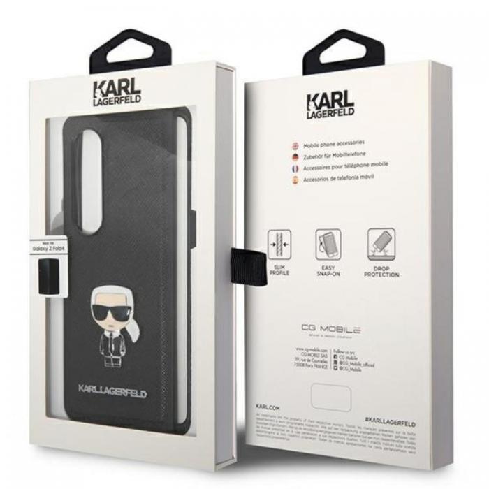 KARL LAGERFELD - Karl Lagerfeld Galaxy Z Fold 4 Skal Saffiano Ikonik Metal - Svart