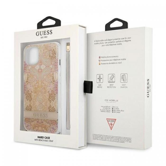 Guess - Guess iPhone 13 Mini Skal Flower Strap - Guld