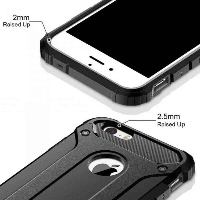 Forcell - iPhone 5/5S/SE Skal Forcell Armor Hrdplast - Svart