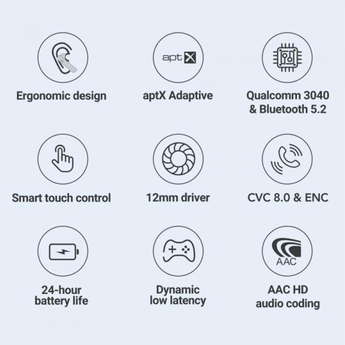 Xiaomi - XIAOMI Haylou T33 MoriPods TWS Bluetooth Trdlsa Hrlurar - Vit