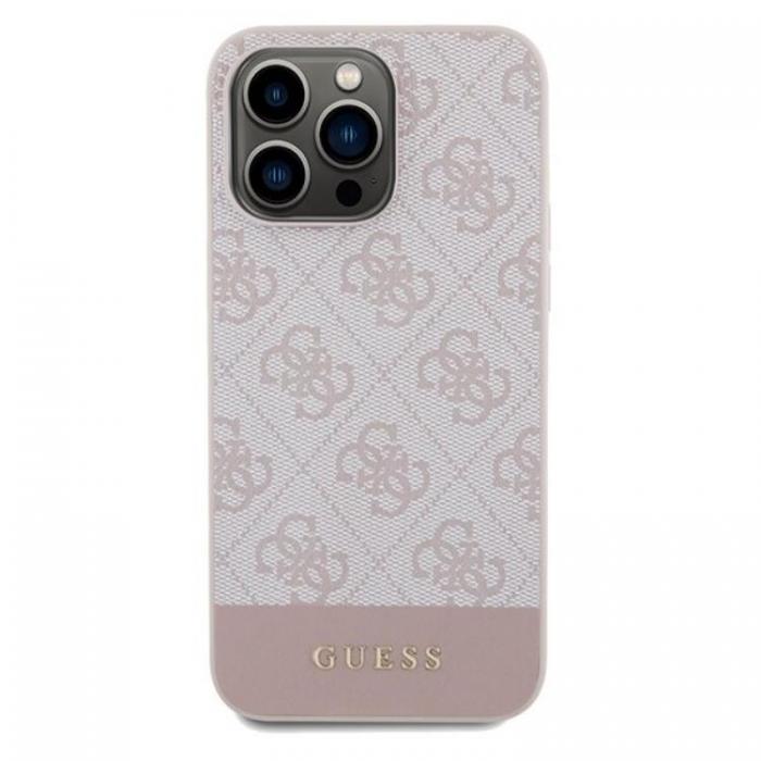 Guess - Guess iPhone 14 Pro Max Mobilskal 4G Stripe Collection - Rosa