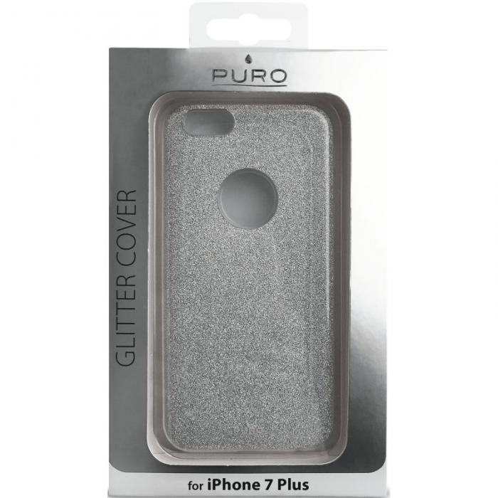UTGATT5 - Puro iPhone 7 Plus Glitter Mobilskal - Silver