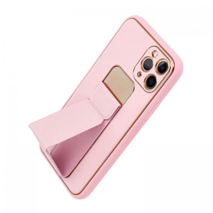 Forcell - Forcell iPhone 11 Pro Skal Kickstand Lder - Rosa