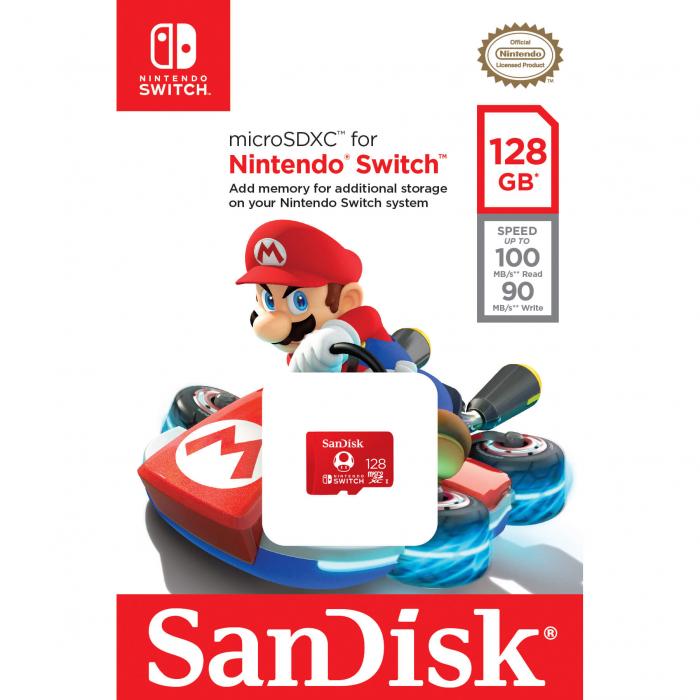 UTGATT1 - SANDISK Minneskort MicroSDXC fr Nintendo Switch 128GB UHS-I,100/90