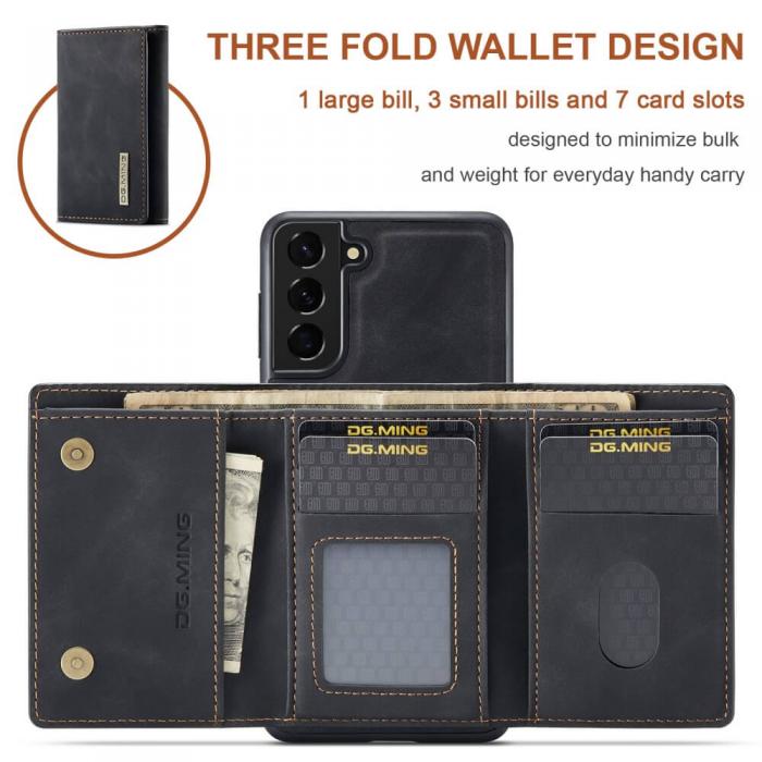 DG.MING - Samsung Galaxy A52 5G Skal DG.MING M1 Magnetic Tri-fold Wallet Med Kickstand