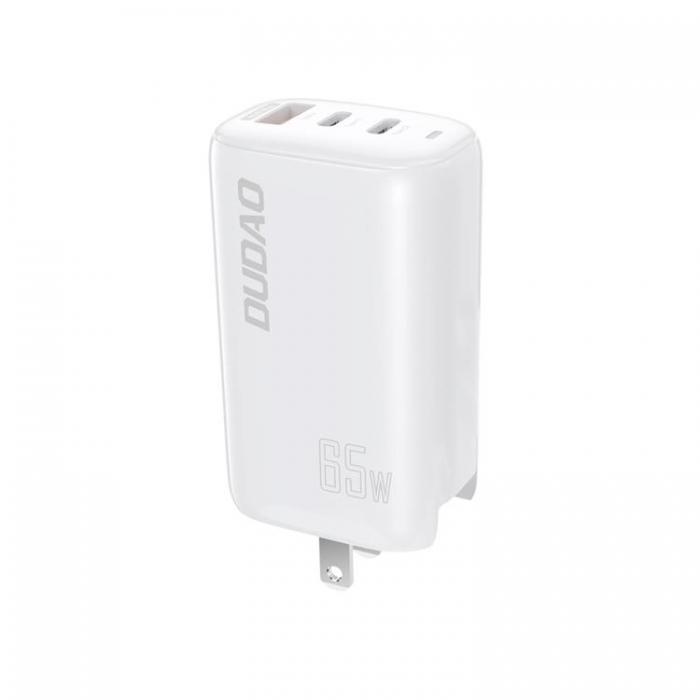 UTGATT1 - Dudao GaN 3in1 Vggladdare USB-C 65W US UK - Vit