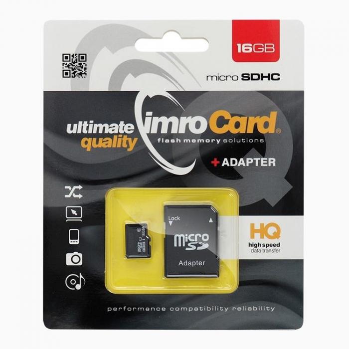 UTGATT1 - Imro Minneskort MicroSD 16GB Med Adapter Klass 10 UHS