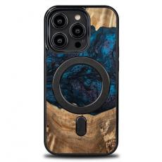 Bewood - Bewood iPhone 14 Pro MagSafe Mobilskal Wood Resin - Blå/Svart