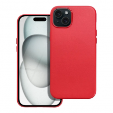 A-One Brand - iPhone 15 Plus Mobilskal Magsafe Läder - Röd