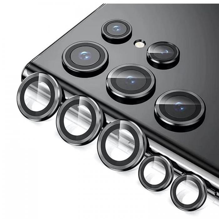 Hofi - Hofi Cam Ring Pro+ Kameralinsskydd i Hrdat Glas Galaxy S22 Ultra - Svart