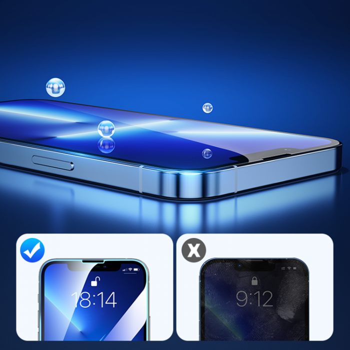 UTGATT1 - Joyroom iPhone 13 Pro Max Hrdat glas med Monteringssats - Transparent