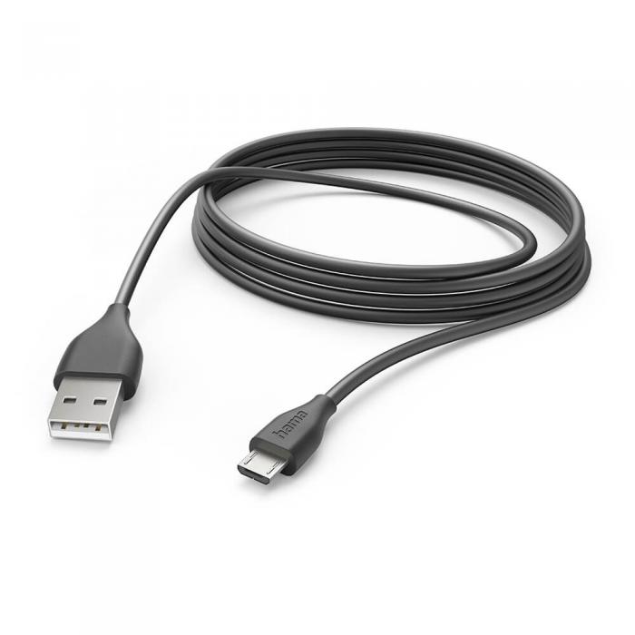 UTGATT1 - HAMA Laddkabel USB-A till Micro-USB 3m - Svart