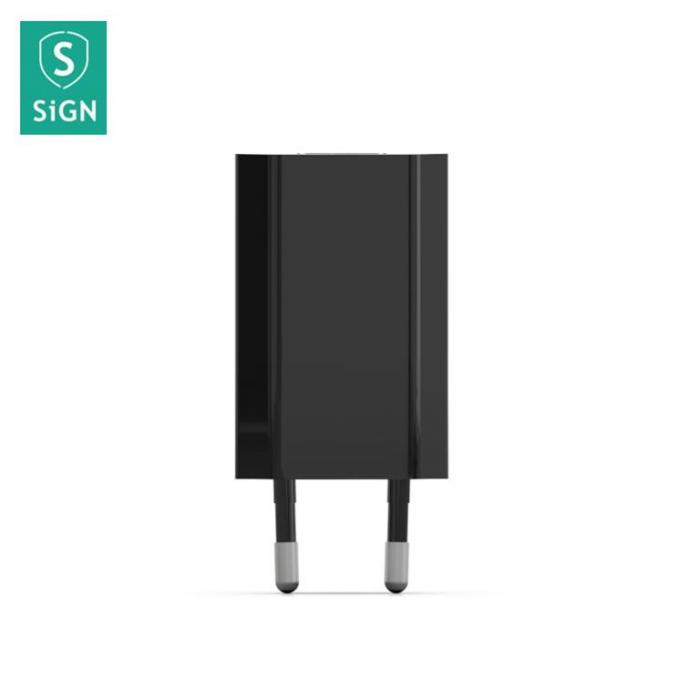 SiGN - SiGN Vggladdare fr iPhone, 1A - Svart