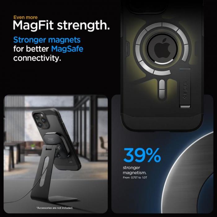 Spigen - Spigen iPhone 15 Pro Mobilskal Magsafe Tough Armor - Svart
