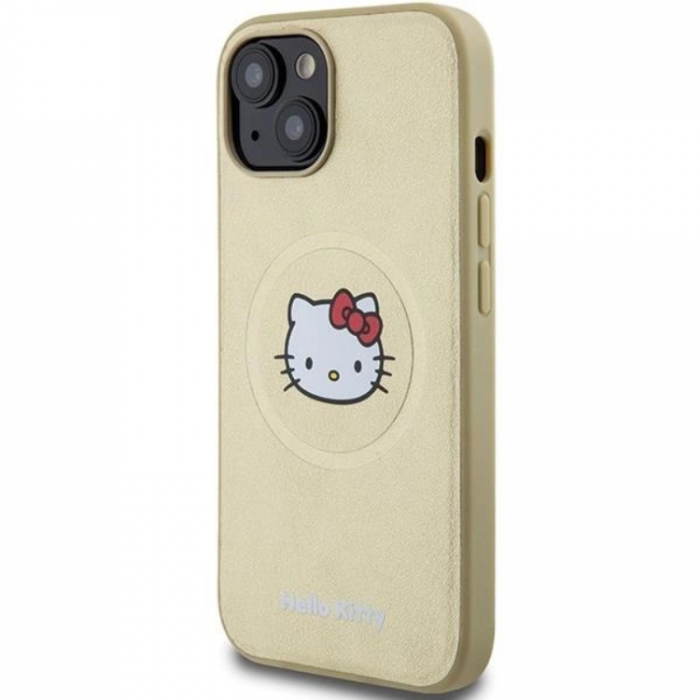 Hello Kitty - Hello Kitty iPhone 14 Mobilskal Magsafe Lder Kitty Head - Guld