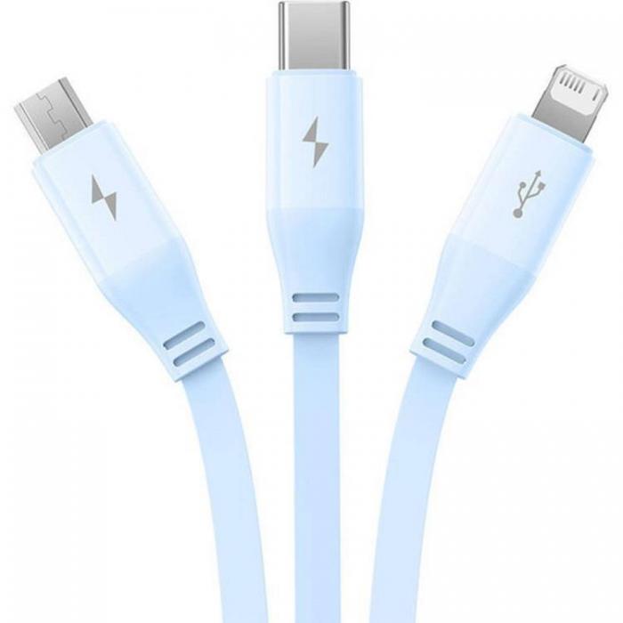 BASEUS - Baseus Kabel USB-A Till USB-C/Lightning/MicroUSB 1.1m - Bl