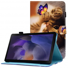 Taltech - Galaxy Tab A8 10.5 2021 Plånboksfodral - Katt och Fjäril