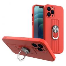 OEM - Ring Silicone Finger Grip Skal iPhone 12 - Röd