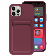 OEM - iPhone 12 Pro Max Skal med Kortfack - Rödbrun