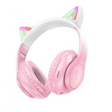 Hoco - Hoco Bluetooth On-Ear Hörlurar Cat Ear - Cherry Blossom