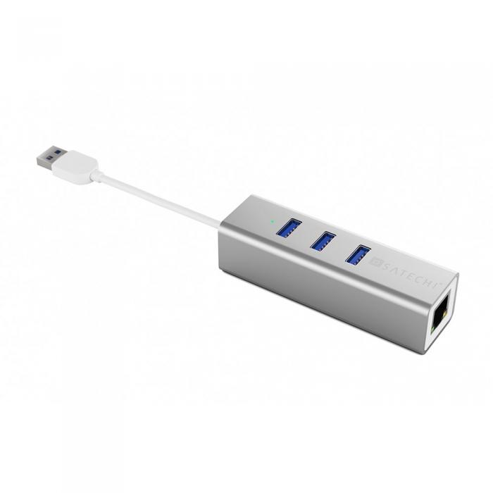 UTGATT5 - Satechi USB 3.0 hubb av aluminium - 3 portar + Ntverk (RJ45)