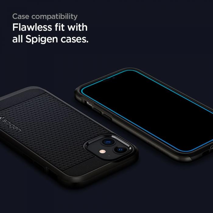 Spigen - SPIGEN ALM FC 2-Pack Hrdat Glas Skrmskydd iPhone 12 & 12 Pro - Svart