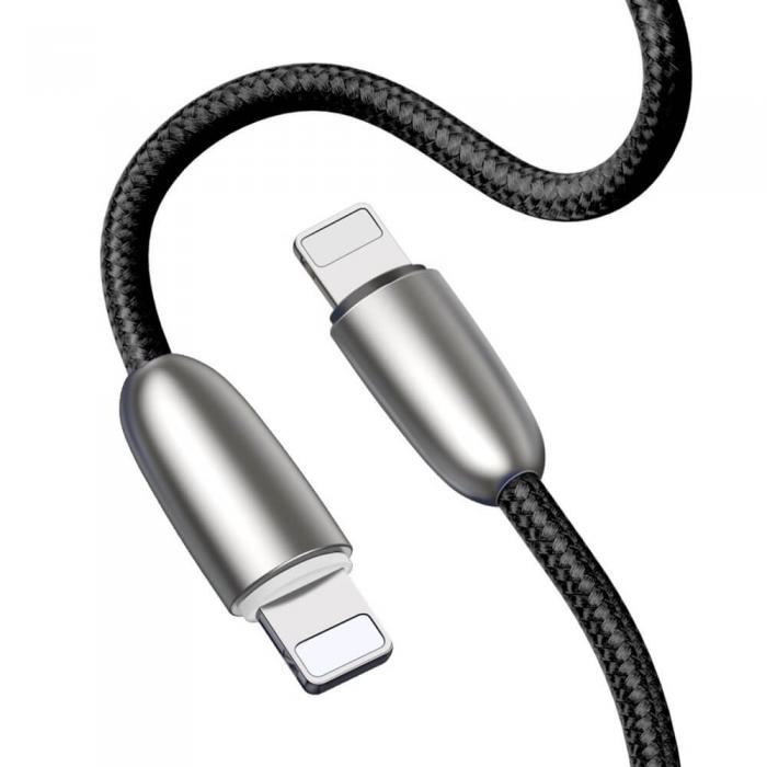 UTGATT5 - Baseus Torch USB Kabel/ lightning 2.4A 1m LED lampa Svart