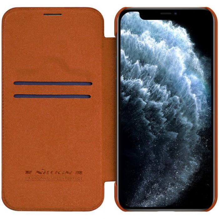 UTGATT5 - Nillkin Qin Leather Case iPhone 12 & 12 Pro Skal Brun