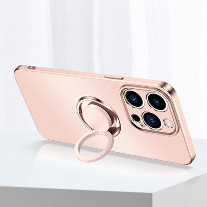 A-One Brand - iPhone 14 Pro Max Skal Ringhllare Electroplating Kickstand - Rosa