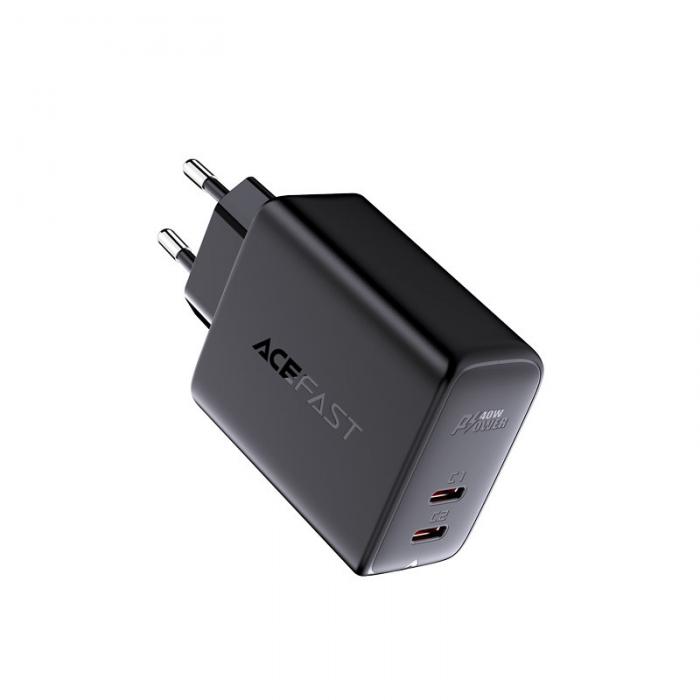 Acefast - Acefast PD Vggladdare 2x USB-C 40W - Svart