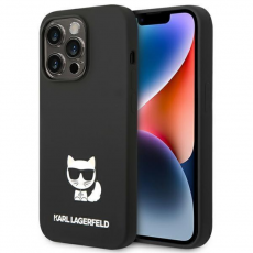 KARL LAGERFELD - Karl Lagerfeld iPhone 14 Pro Skal Silicone Choupette Body- Svart